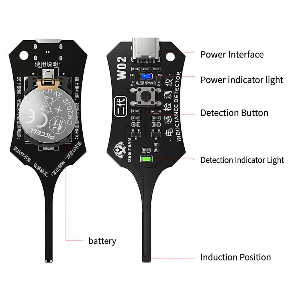 Co Detector Plug - Probador de Inductancia DC 5V, Detector